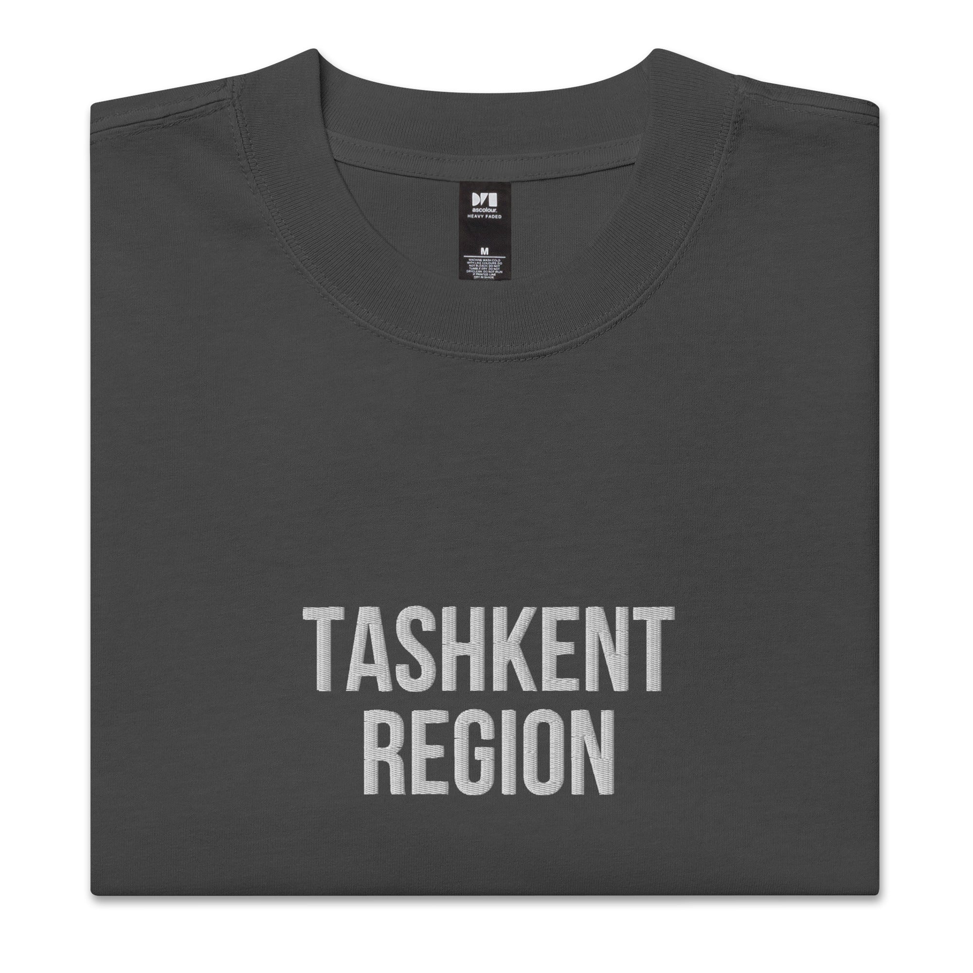 Tashkent Region UZB Embroidered Oversized faded t-shirt