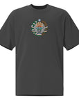 Uzbekistan Coat of Arm Embroidered Oversized faded t-shirt