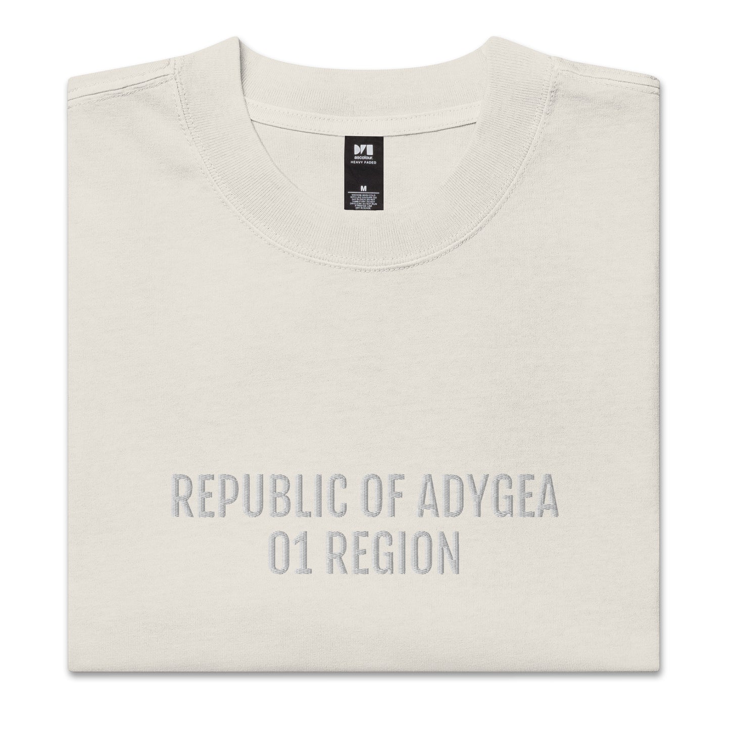 REPUBLIC OF ADYGEA 01 REGION Oversized faded t-shirt EMB