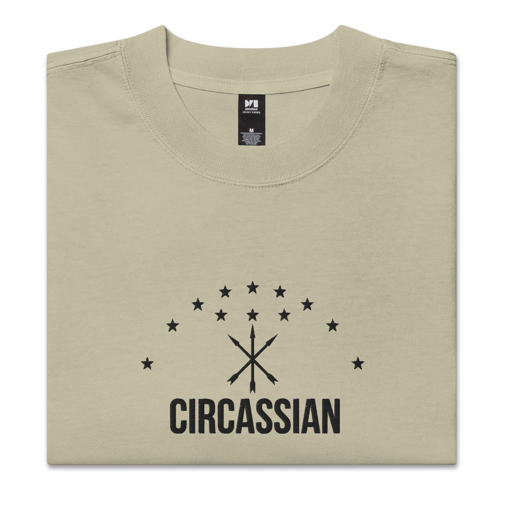 Circassian Embroidered Oversized faded t-shirt