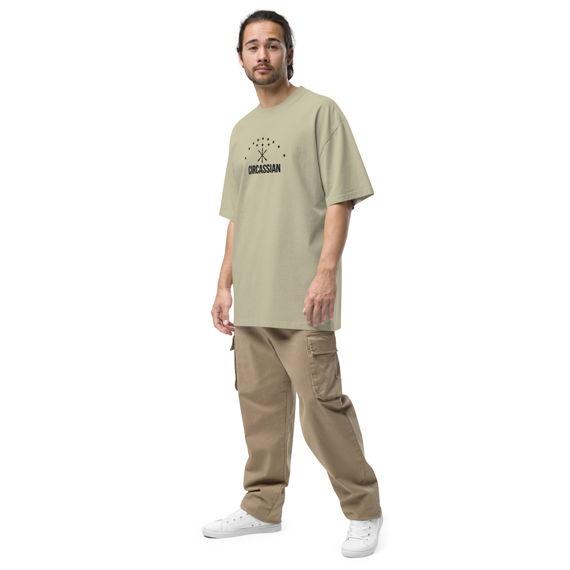 Circassian Embroidered Oversized faded t-shirt