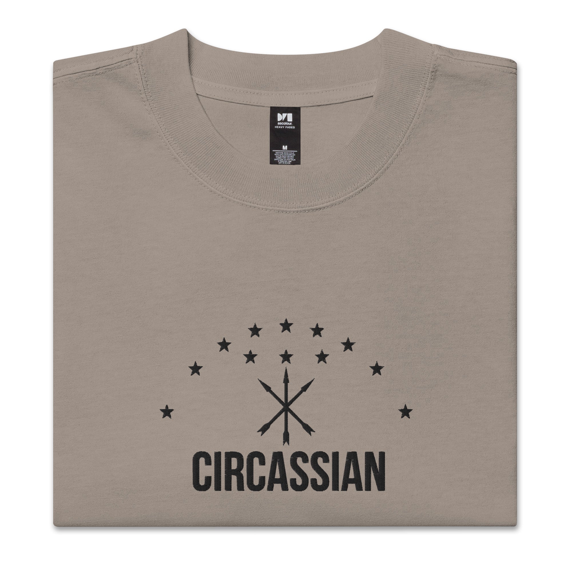 Circassian Embroidered Oversized faded t-shirt