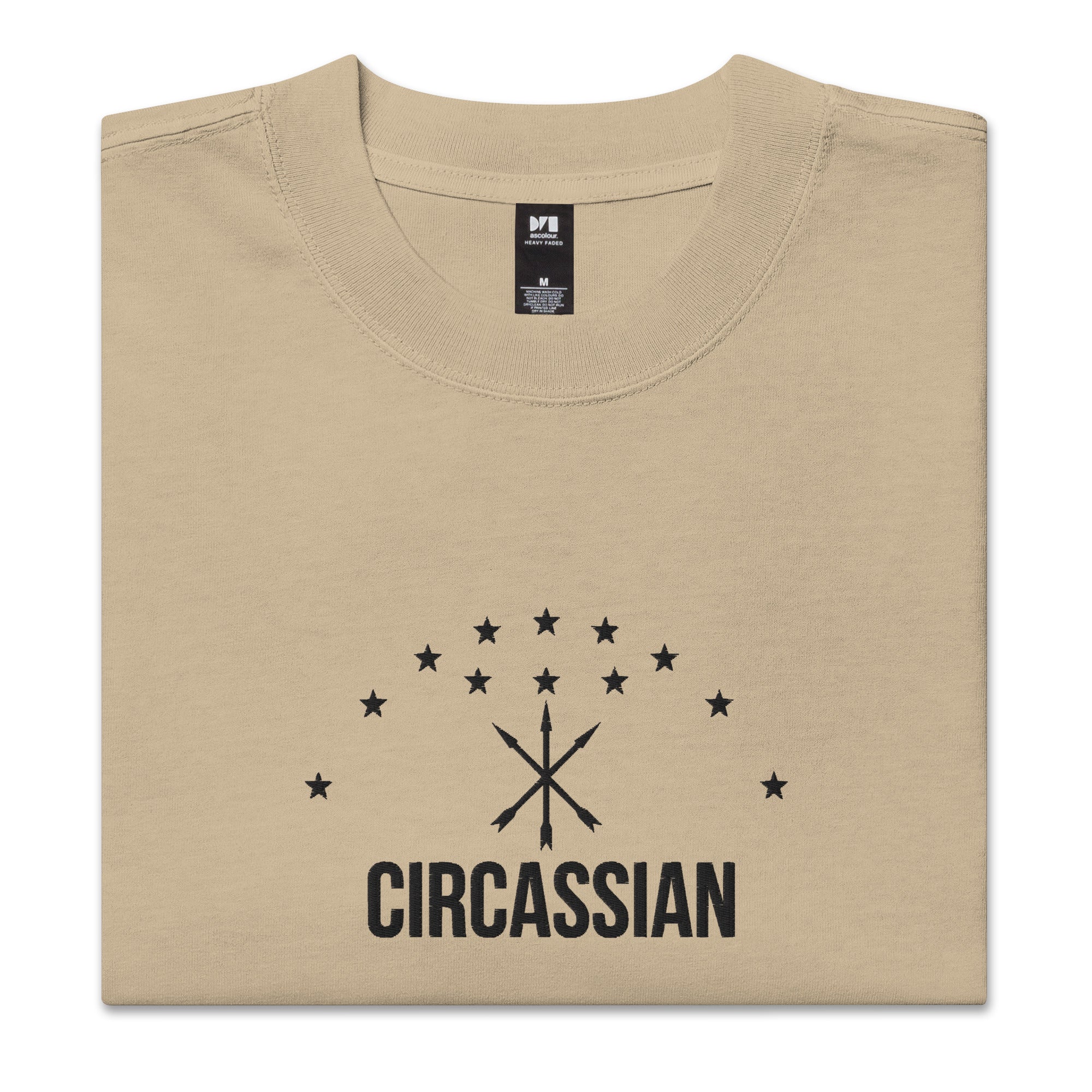 Circassian Embroidered Oversized faded t-shirt