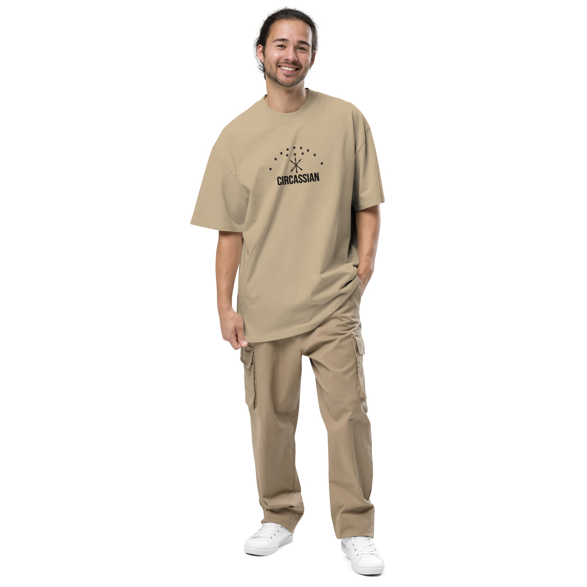 Circassian Embroidered Oversized faded t-shirt