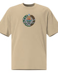 Uzbekistan Coat of Arm Embroidered Oversized faded t-shirt