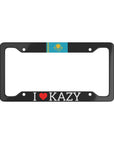 I LOVE KAZY with flag License Plate Frame