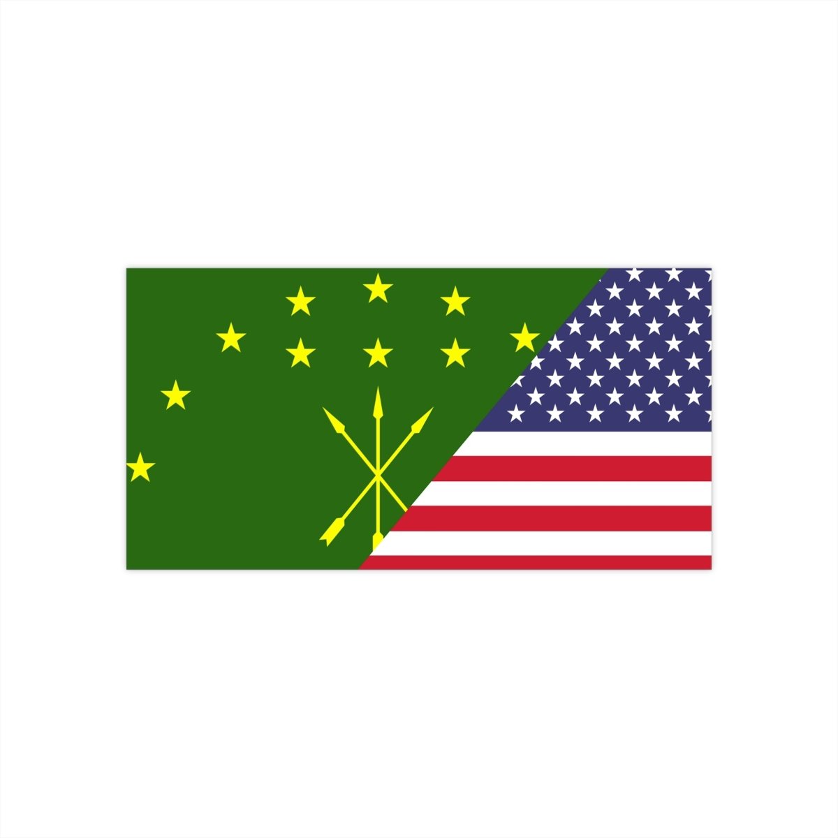 Adygea American Flag Bumper Sticker - Cultics