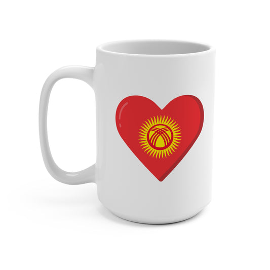Kyrgyz Flag Heart Mug 15oz