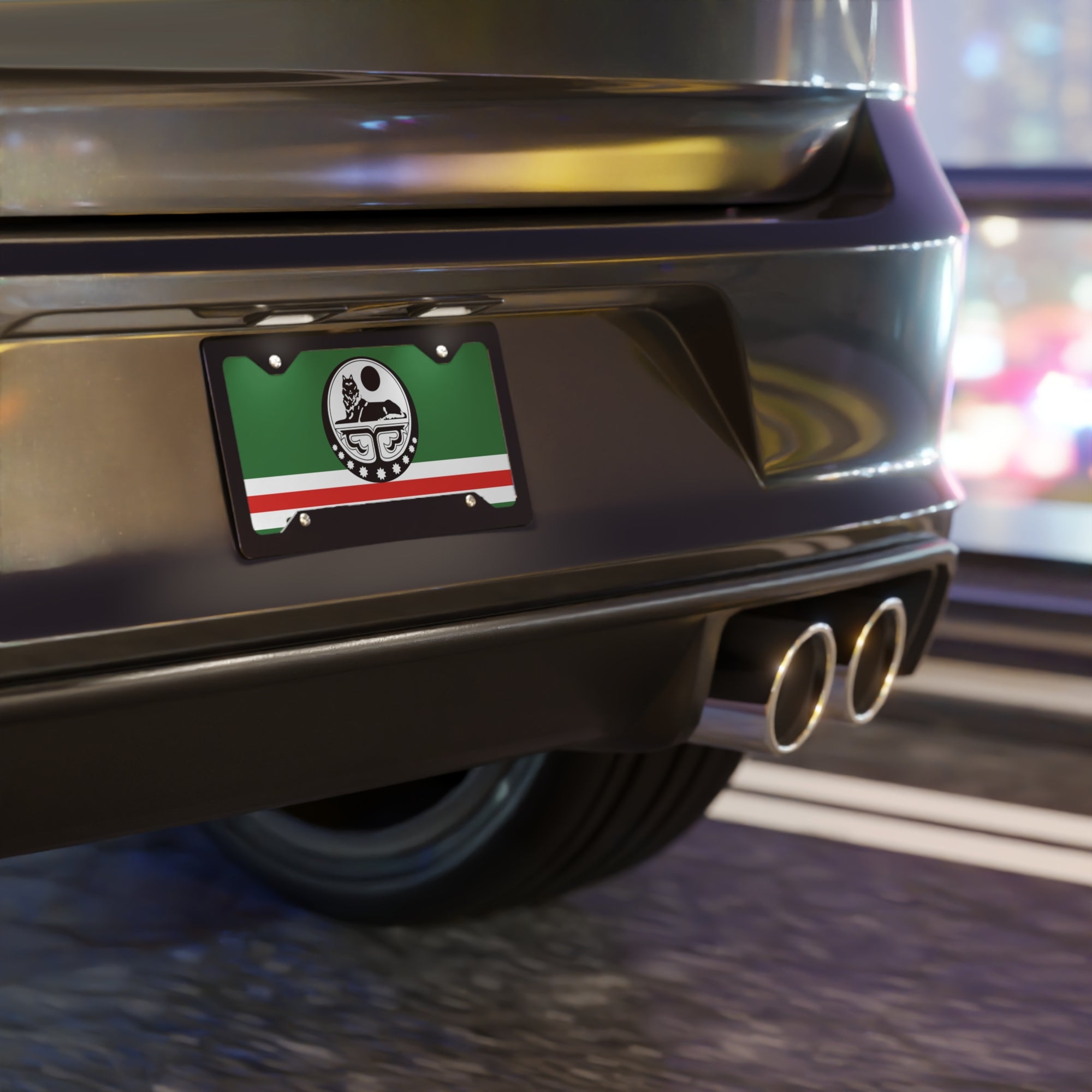 Ichkeria Chechnya Flag Vanity Plate