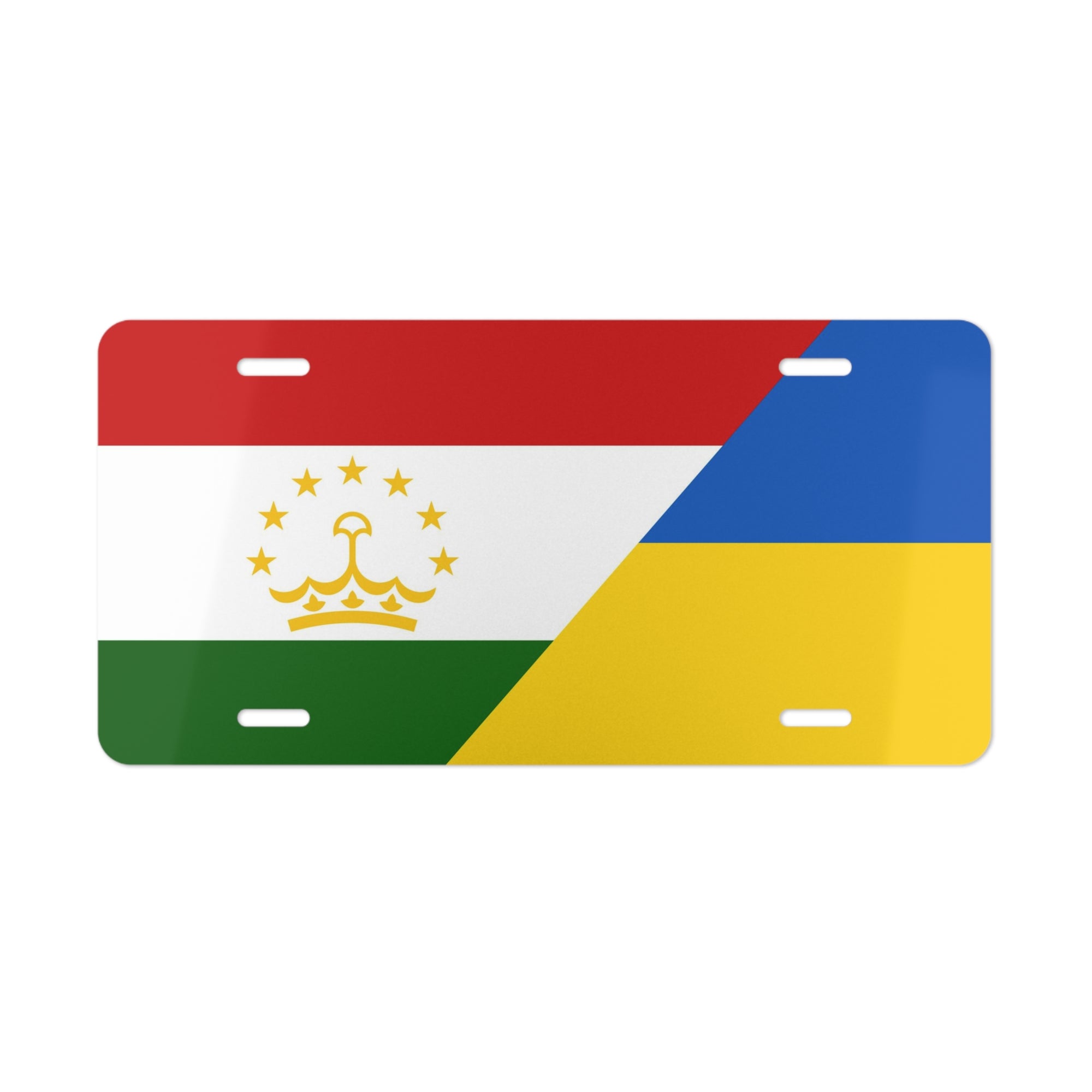 Tajik Ukrainian Flag Vanity Plate