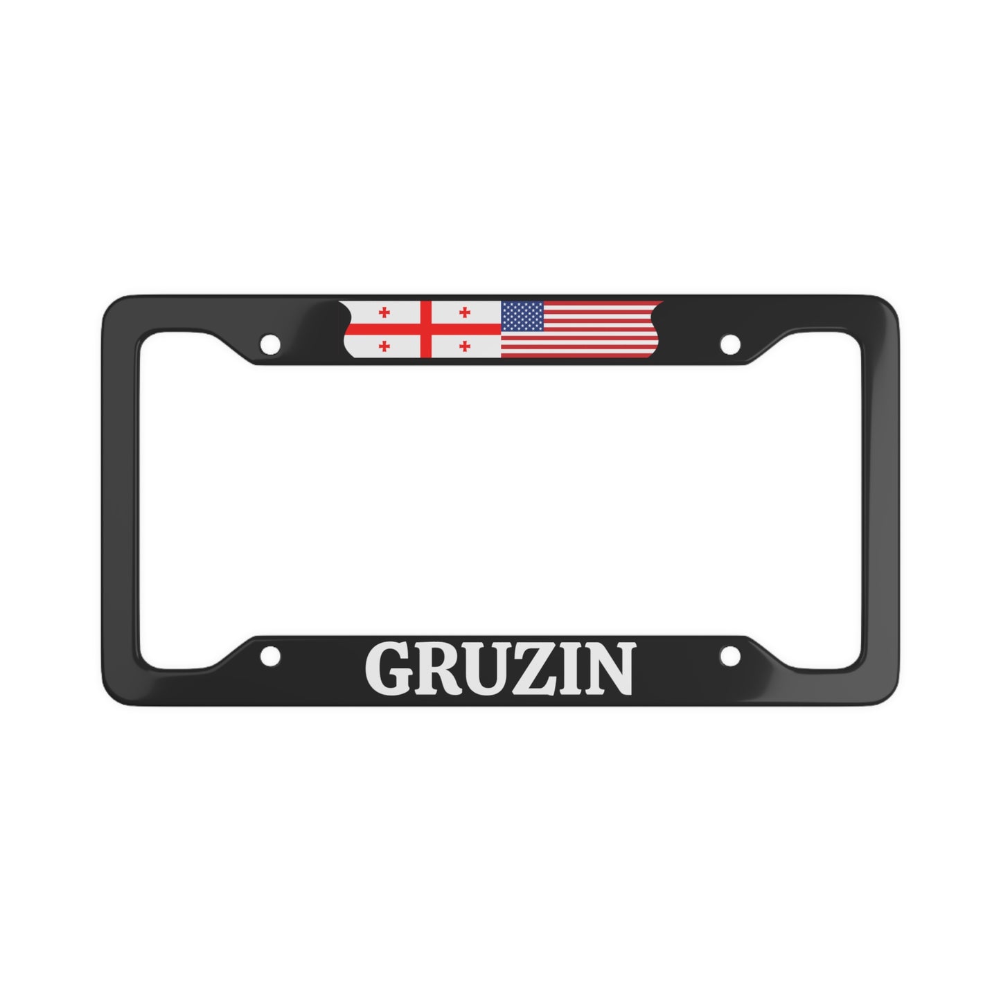 GRUZIN with flag License Plate Frame