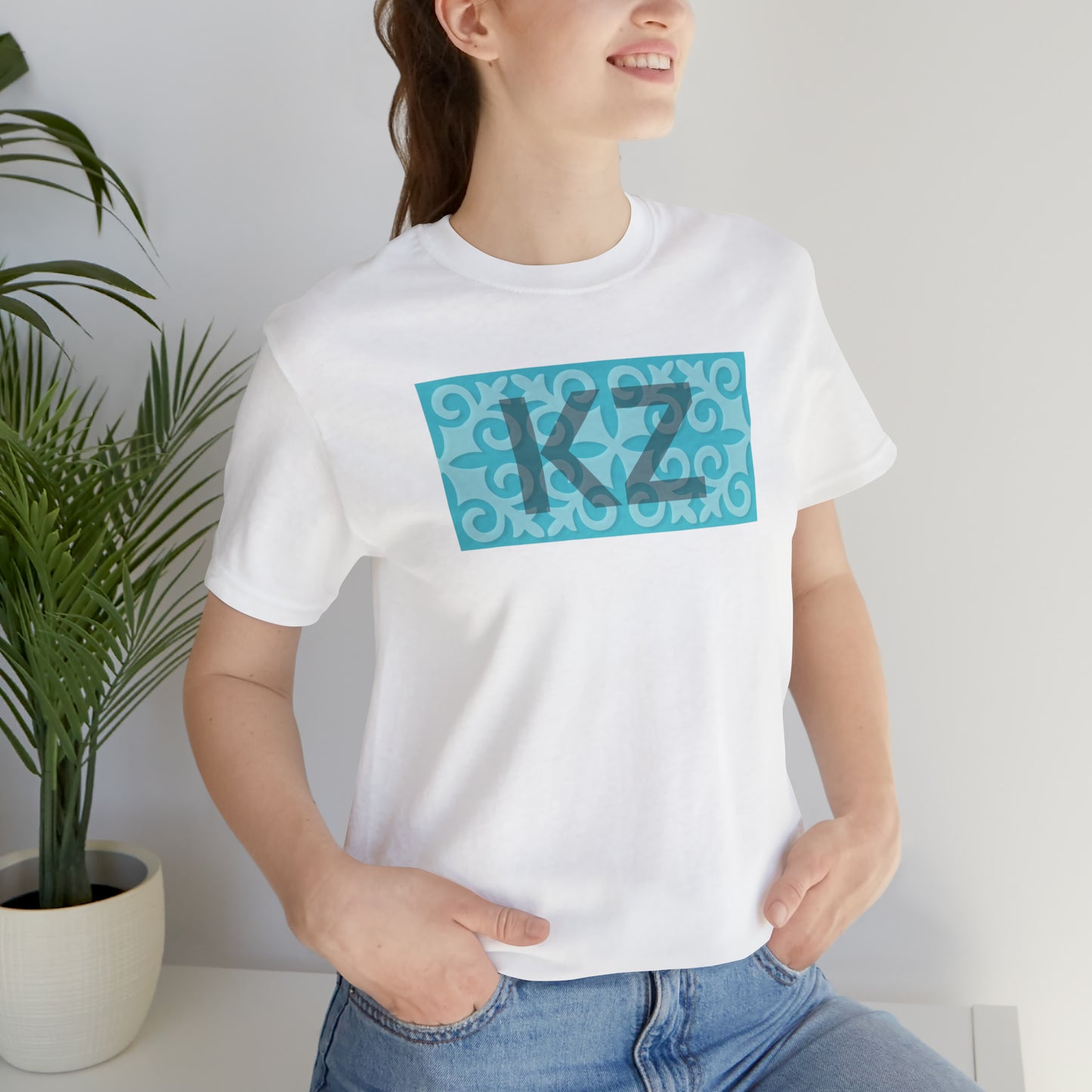 KZ Front and Kazakh Back Unisex Jersey Short Sleeve Tee