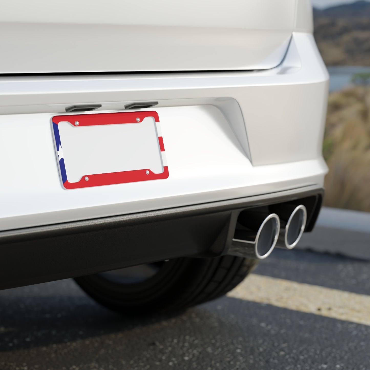 Puerto Rico Colorful Flag Car Plate Frame