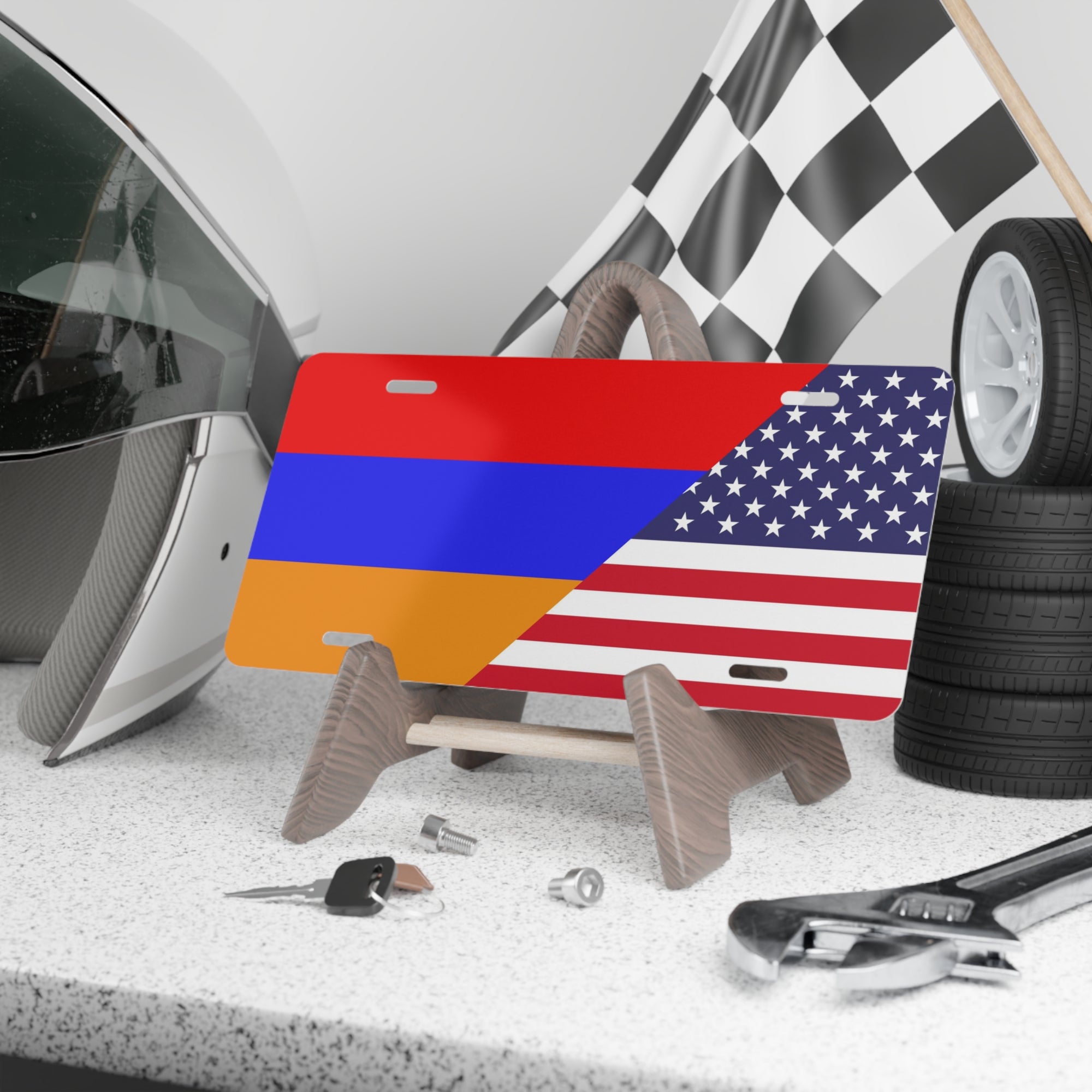 Armenian American Flag Vanity Plate