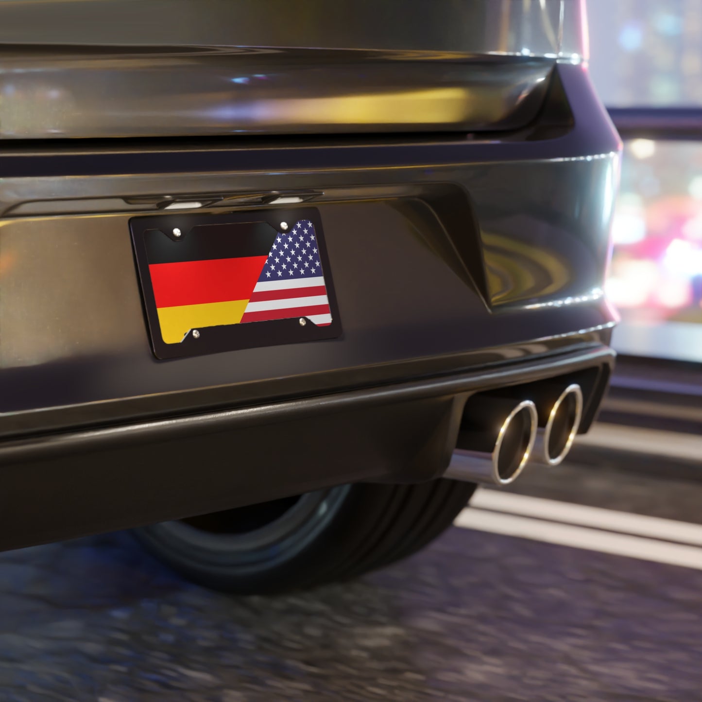 Germany USA Flag Vanity Plate