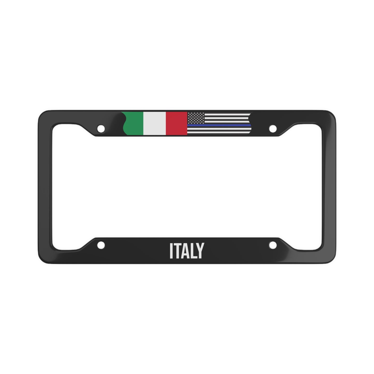 Italy US Law Enforcement Flag Car Plate Frame