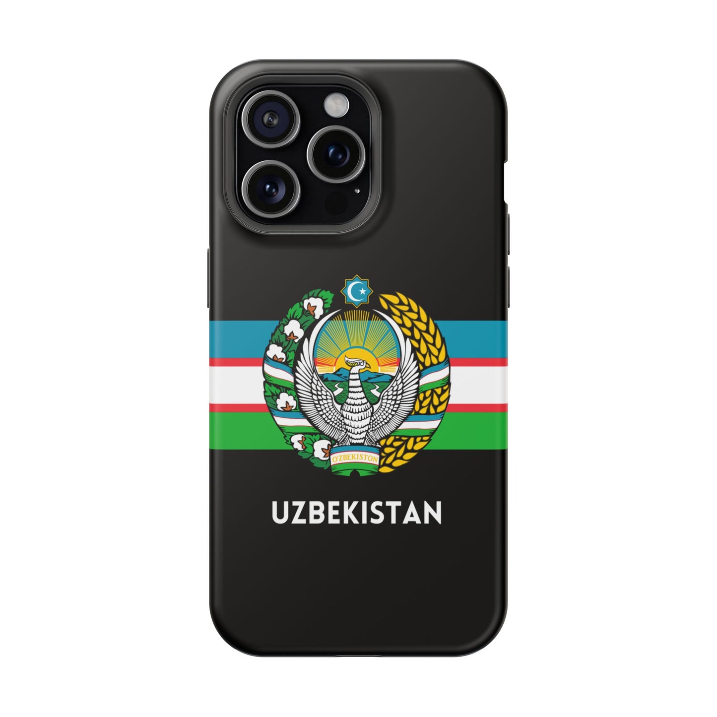 Uzbekistan Flag with Coat of Arms Phone Case