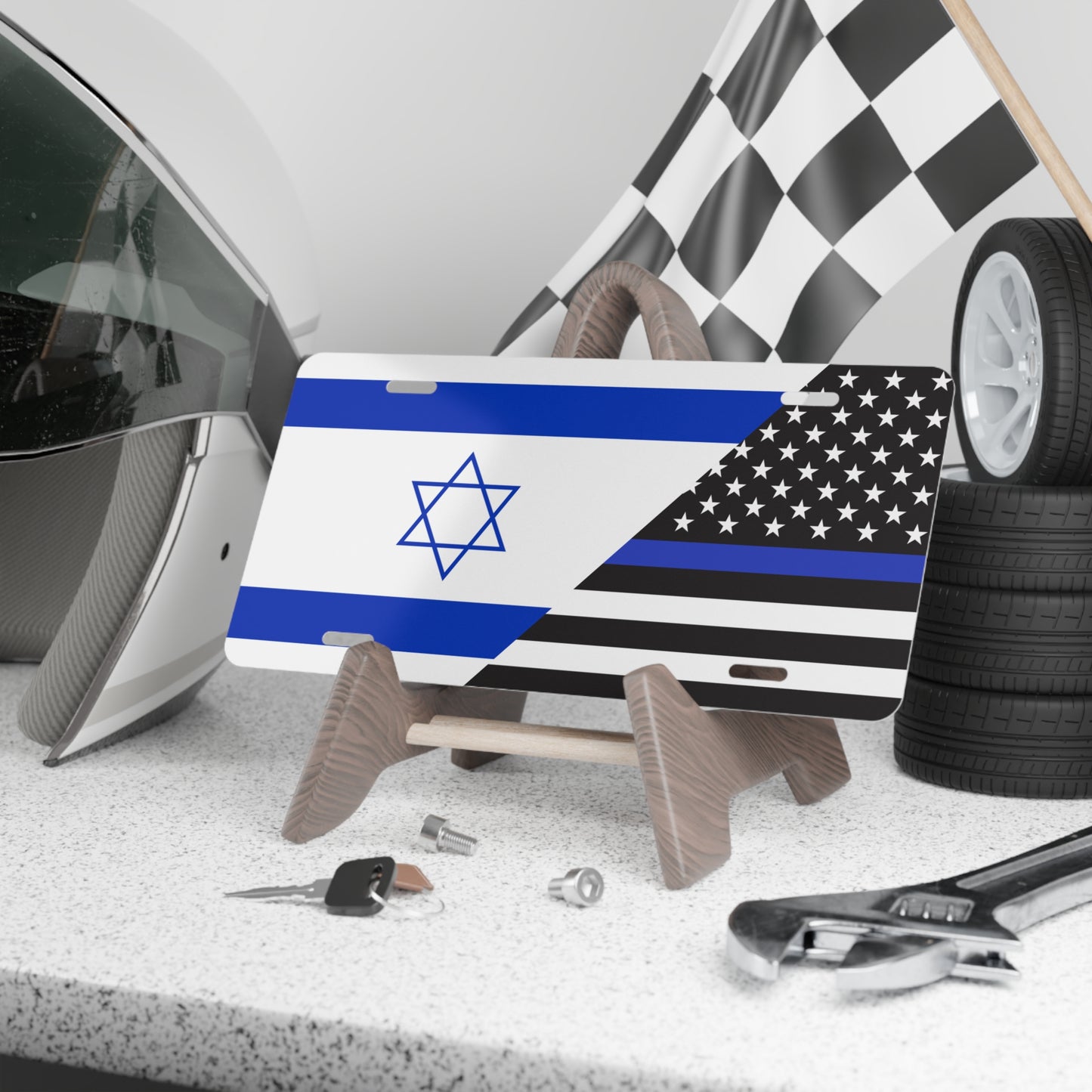 Israel Support Police Flag Vanity Plate