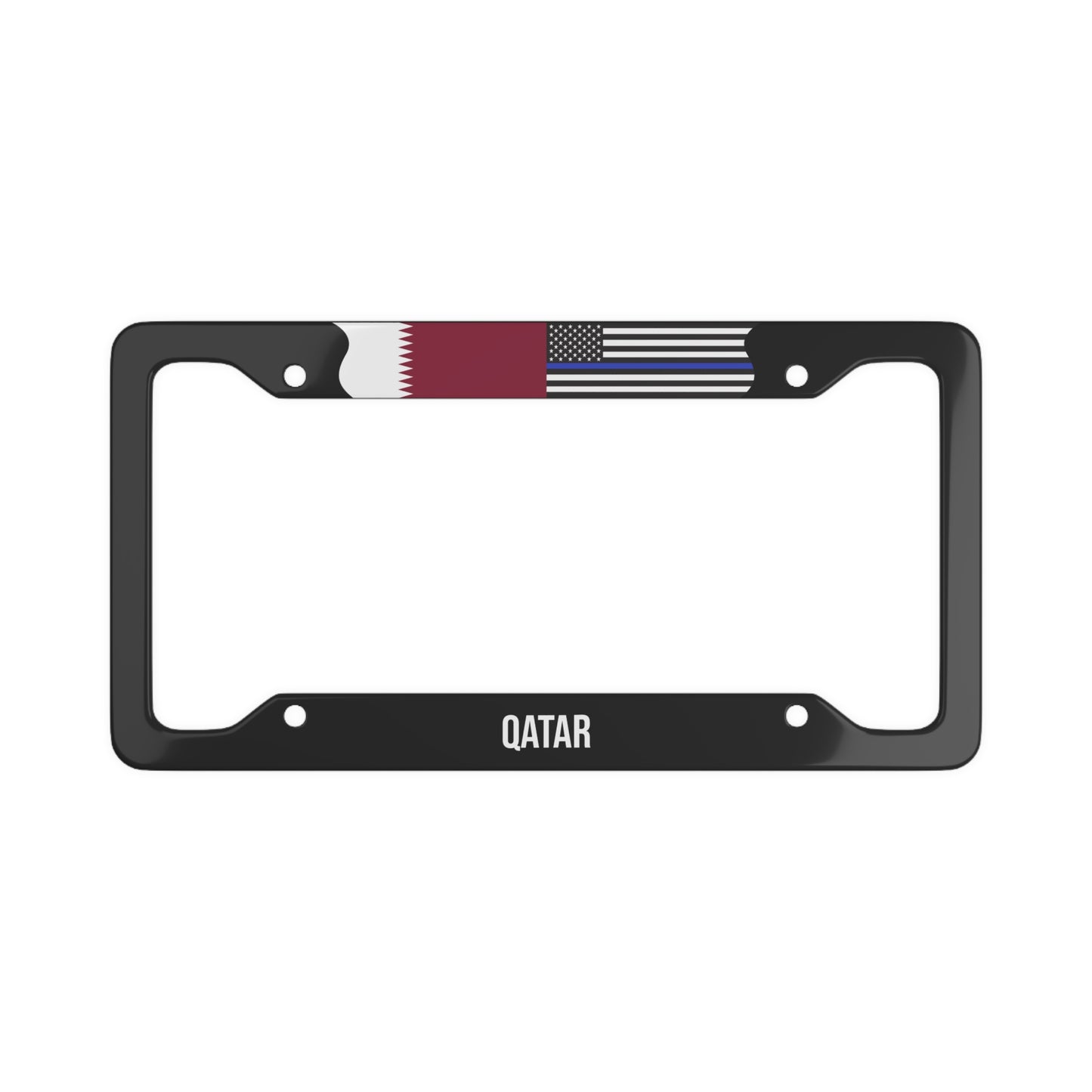 Qatar Support Police Flag Premium License Plate Frame