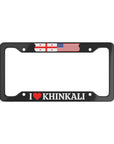 I LOVE KHINKALI Georgia with flag License Plate Frame