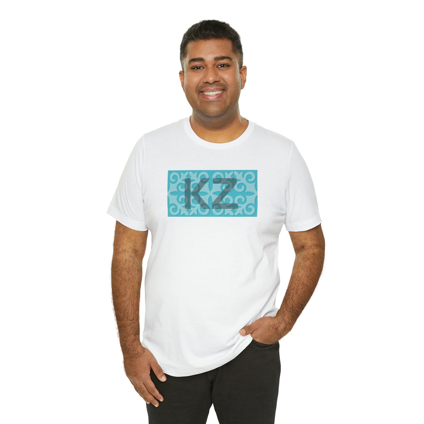 KZ Front and Kazakh Back Unisex Jersey Short Sleeve Tee