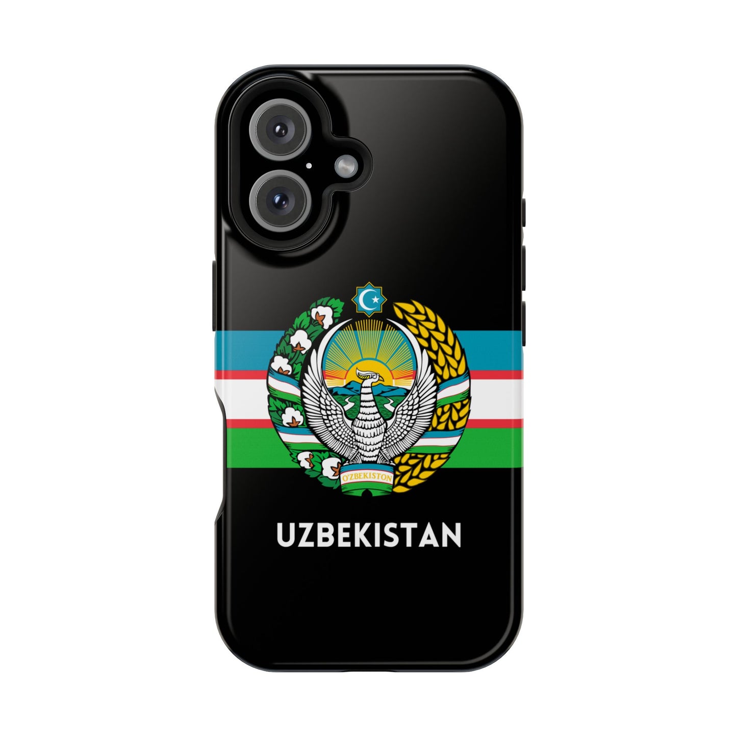 Uzbekistan Flag with Coat of Arms Phone Case