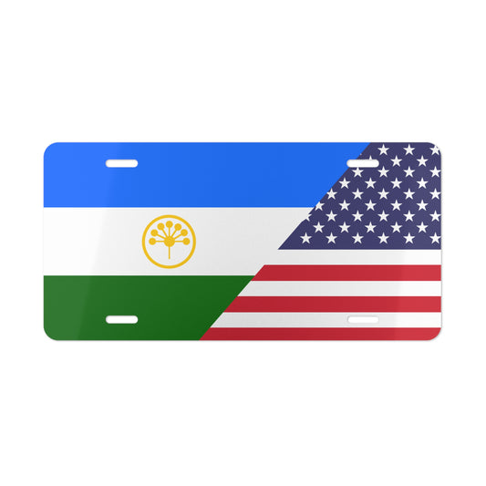 Bashkortostan/USA Flag Vanity Plate