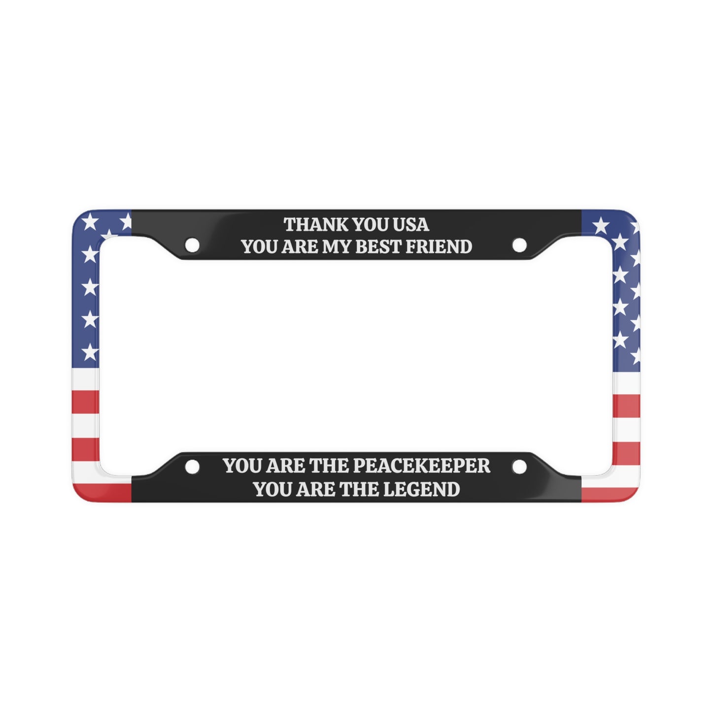 Thank you USA You are my best friend License Plate Frame