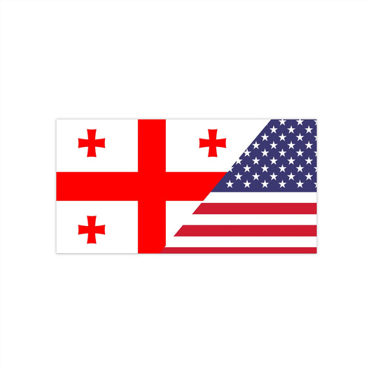 Georgian American Flag Bumper Stickers