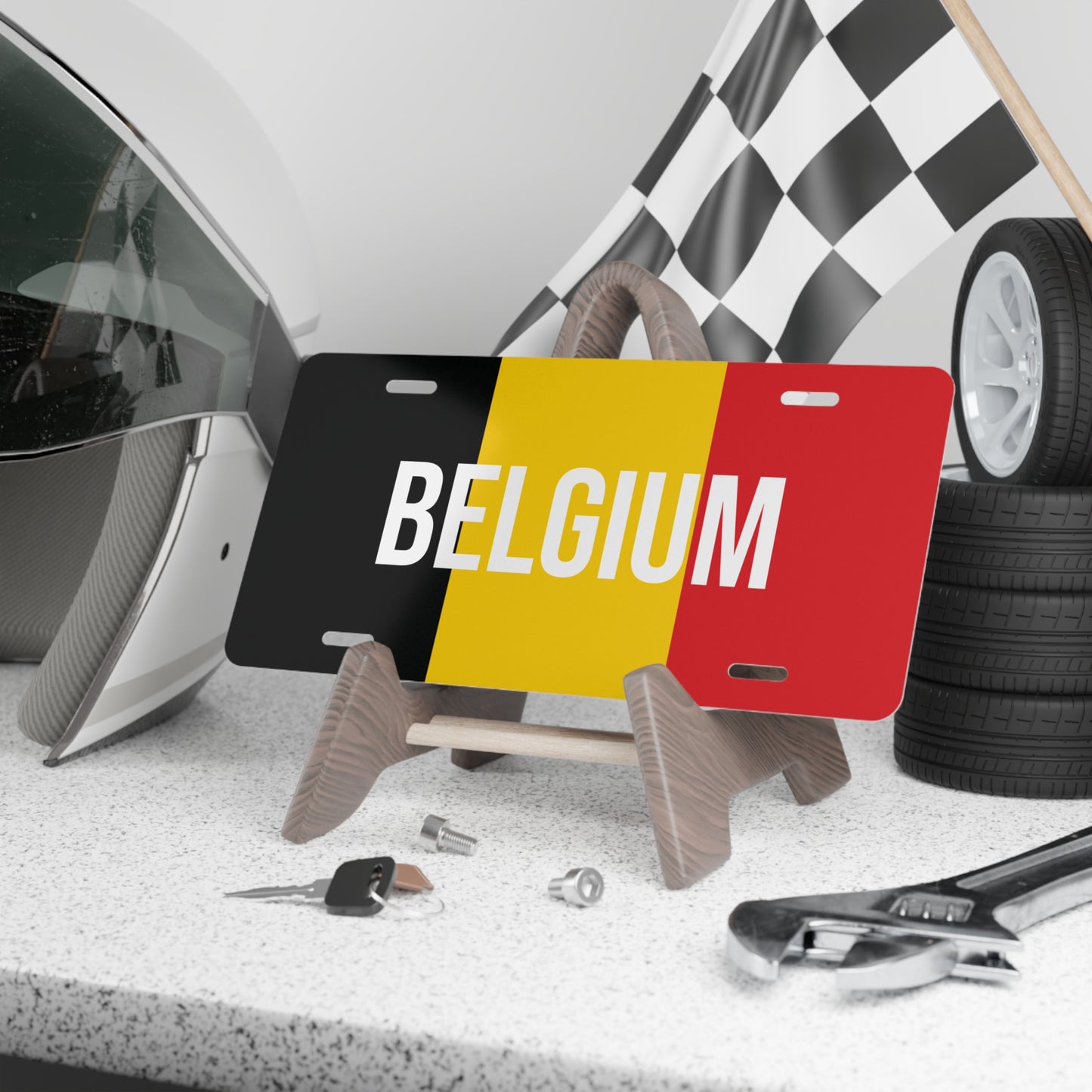 Belgium Country Flag Vanity Plate