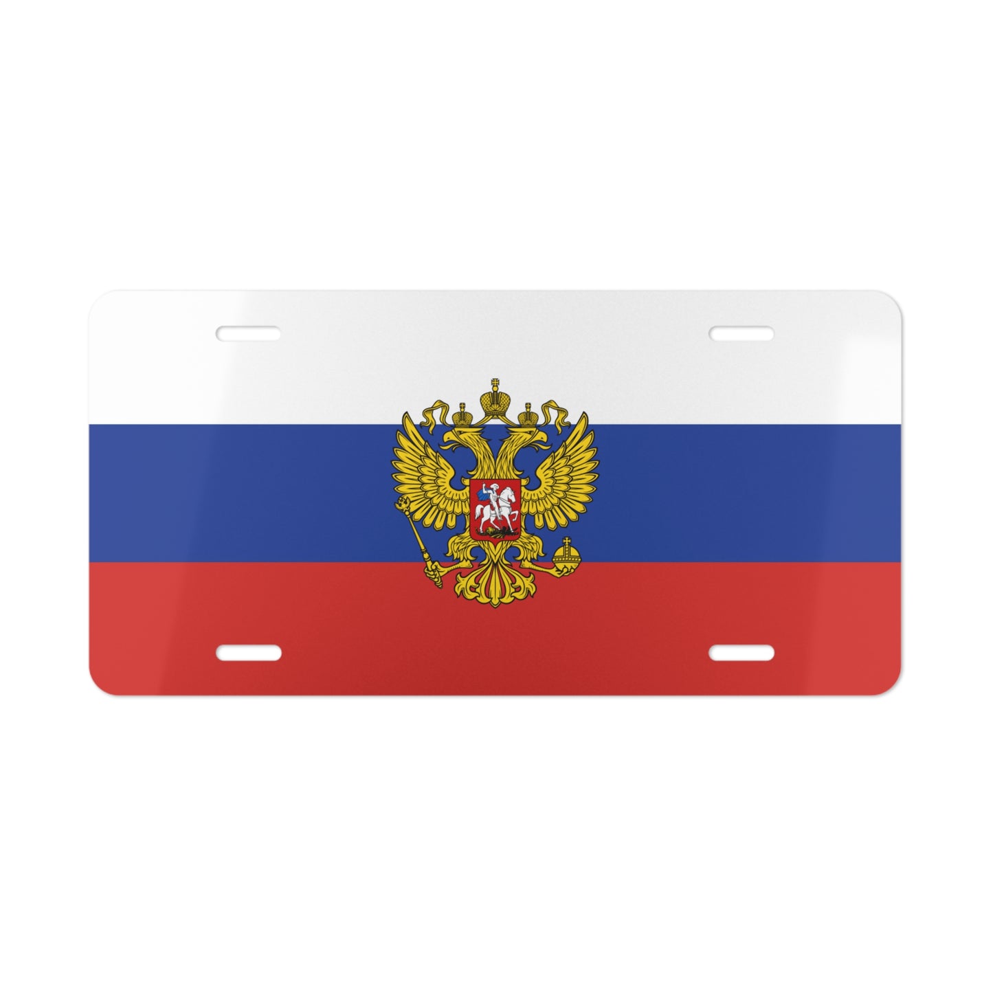 Russian Flag with Coat of Arms Vanity Plate