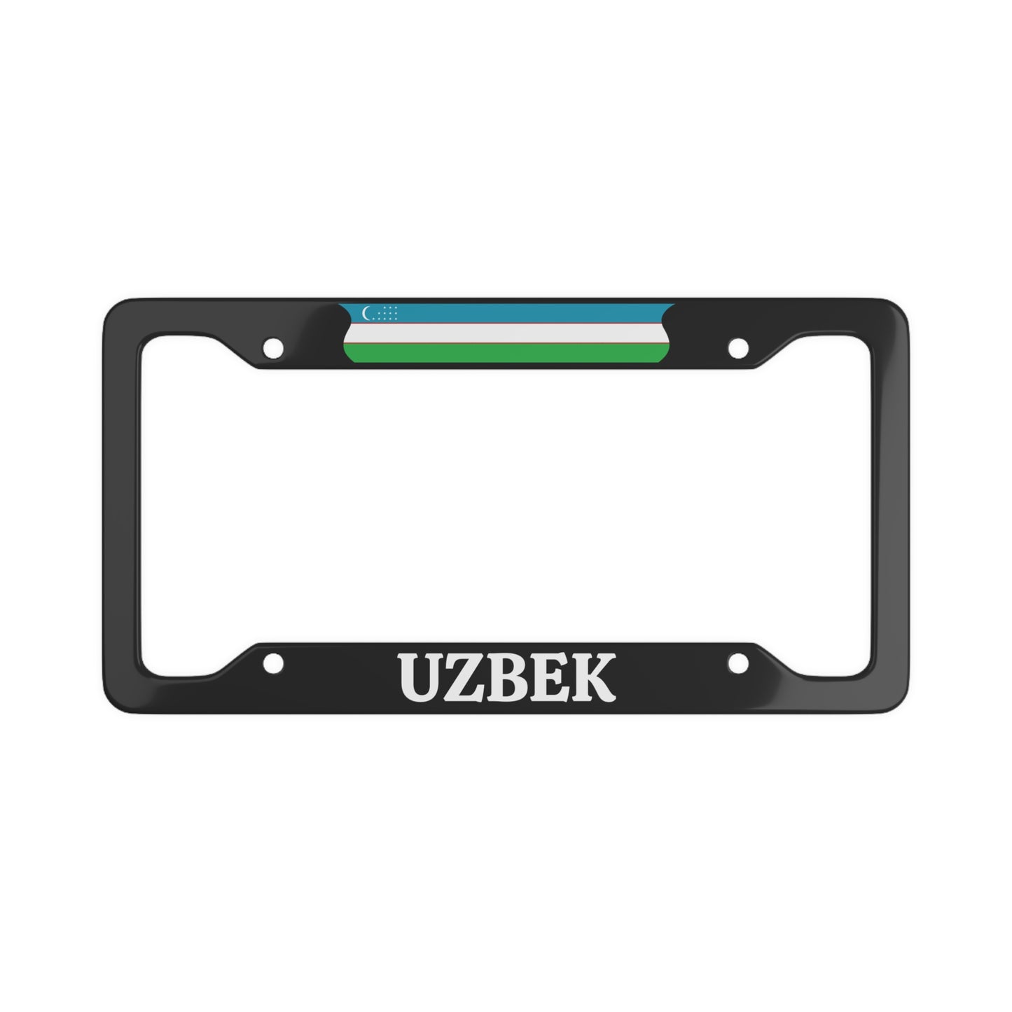UZBEK with flag License Plate Frame