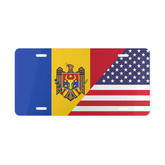 Moldova USA Flag Vanity Plate