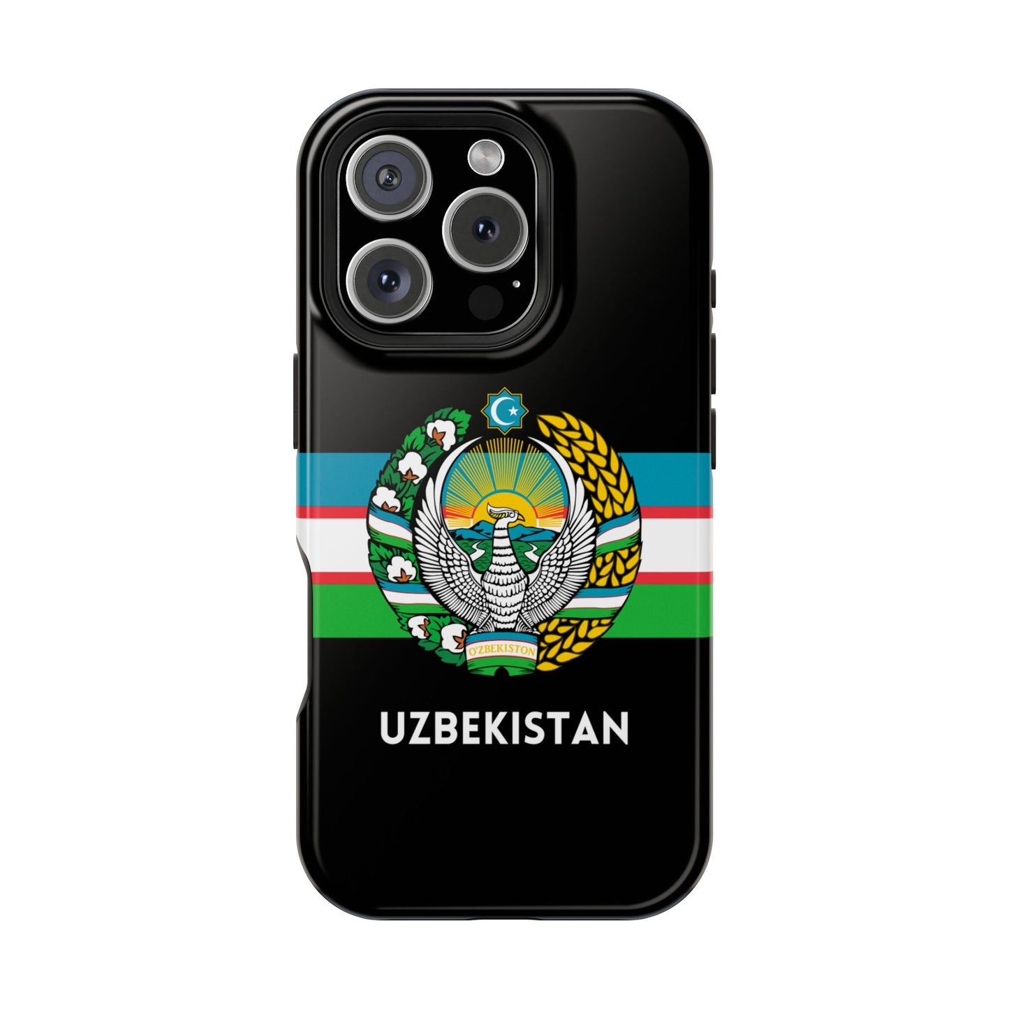 Uzbekistan Flag with Coat of Arms Phone Case