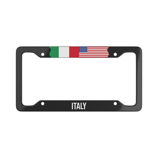 Italy USA Flag Car Plate Frame