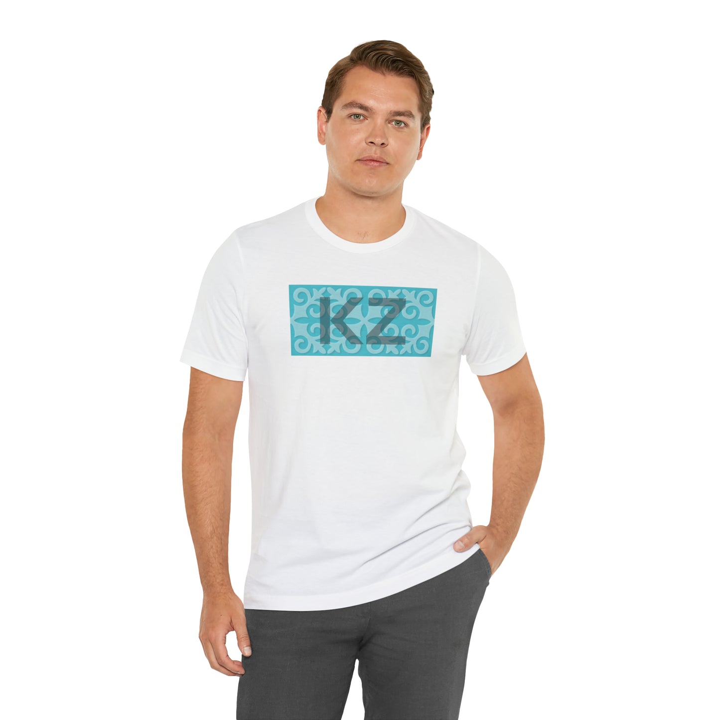 KZ Front and Kazakh Back Unisex Jersey Short Sleeve Tee