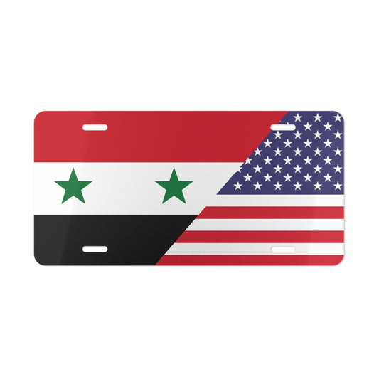 Syria USA Flag Vanity Plate