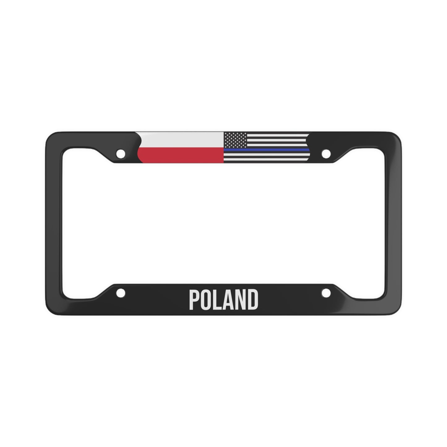 Poland US Law Enforcement Flag Car Plate Frame