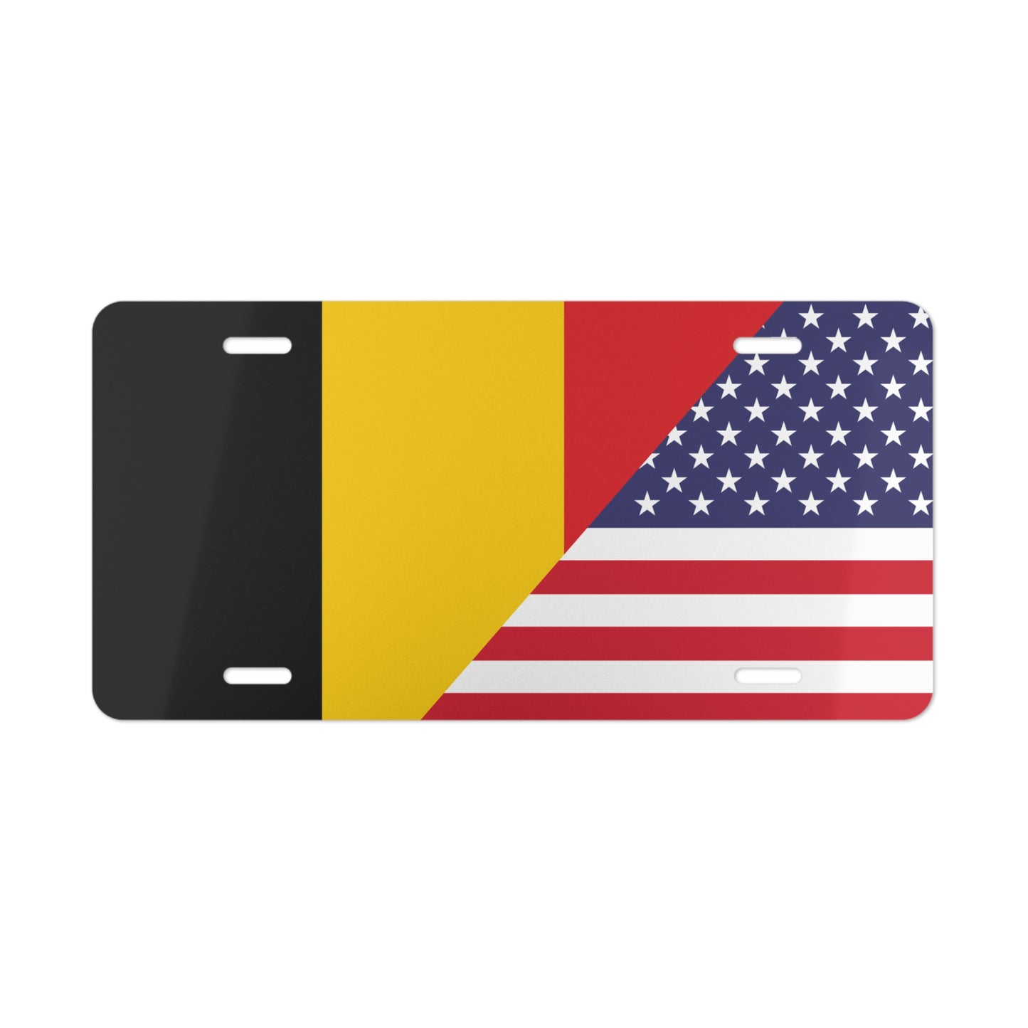 Belgium American Flag Vanity Plate