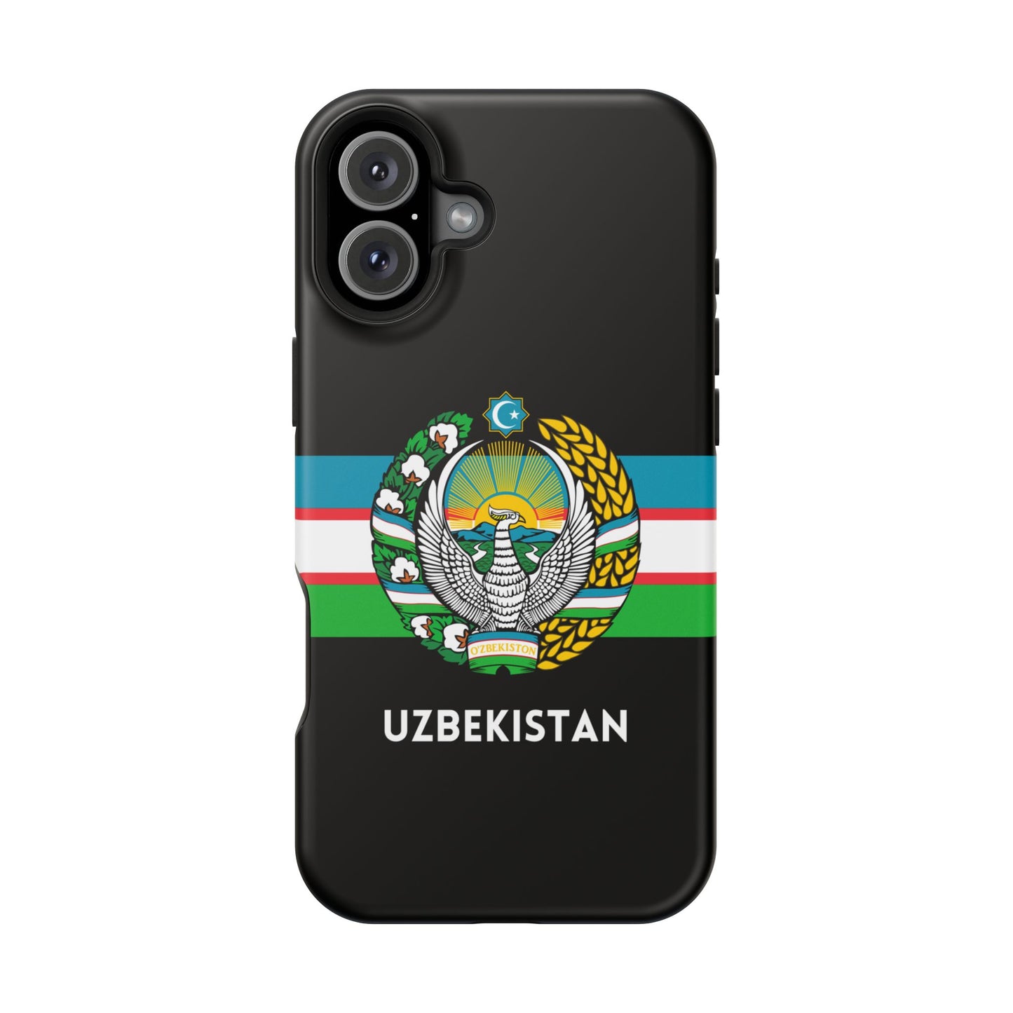 Uzbekistan Flag with Coat of Arms Phone Case