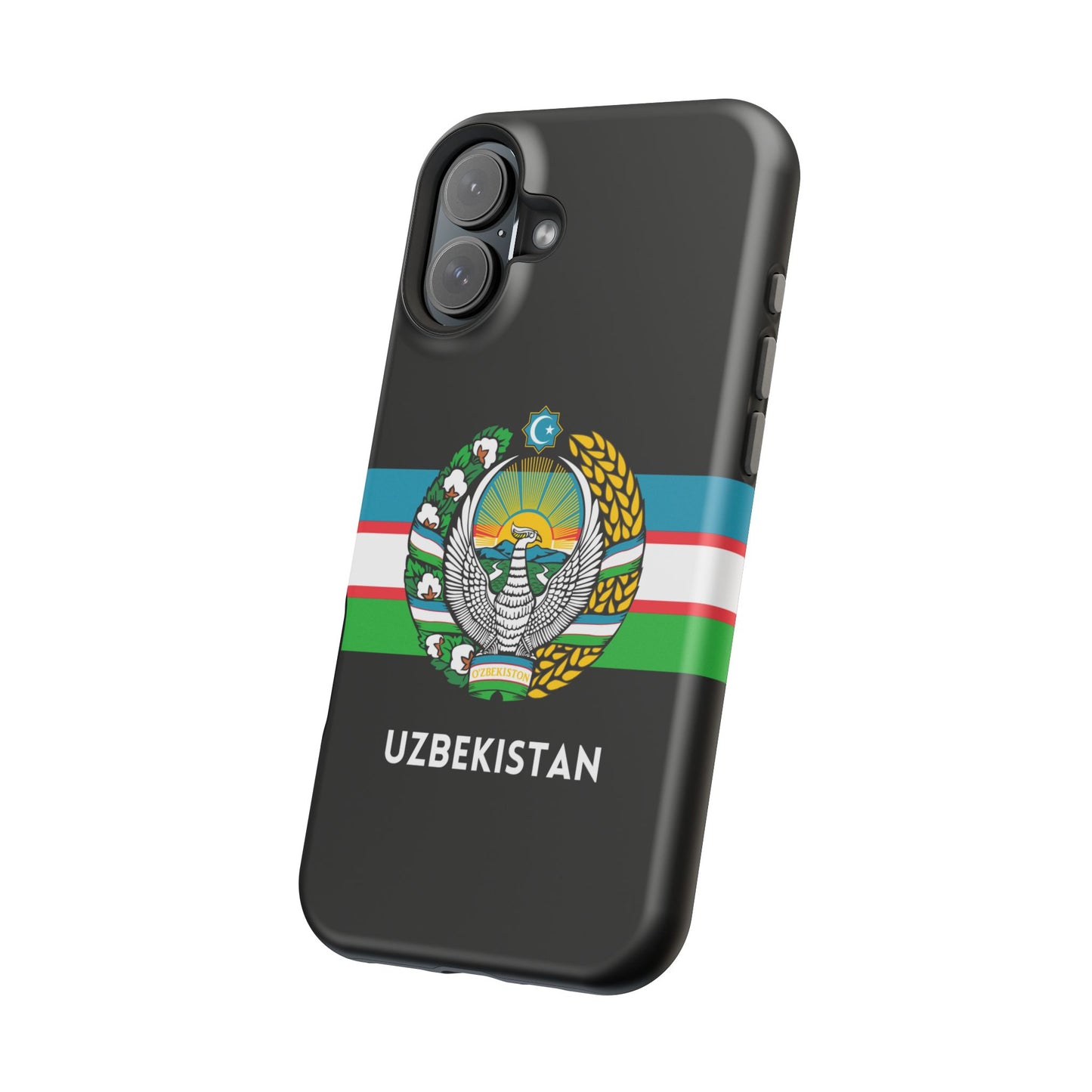 Uzbekistan Flag with Coat of Arms Phone Case