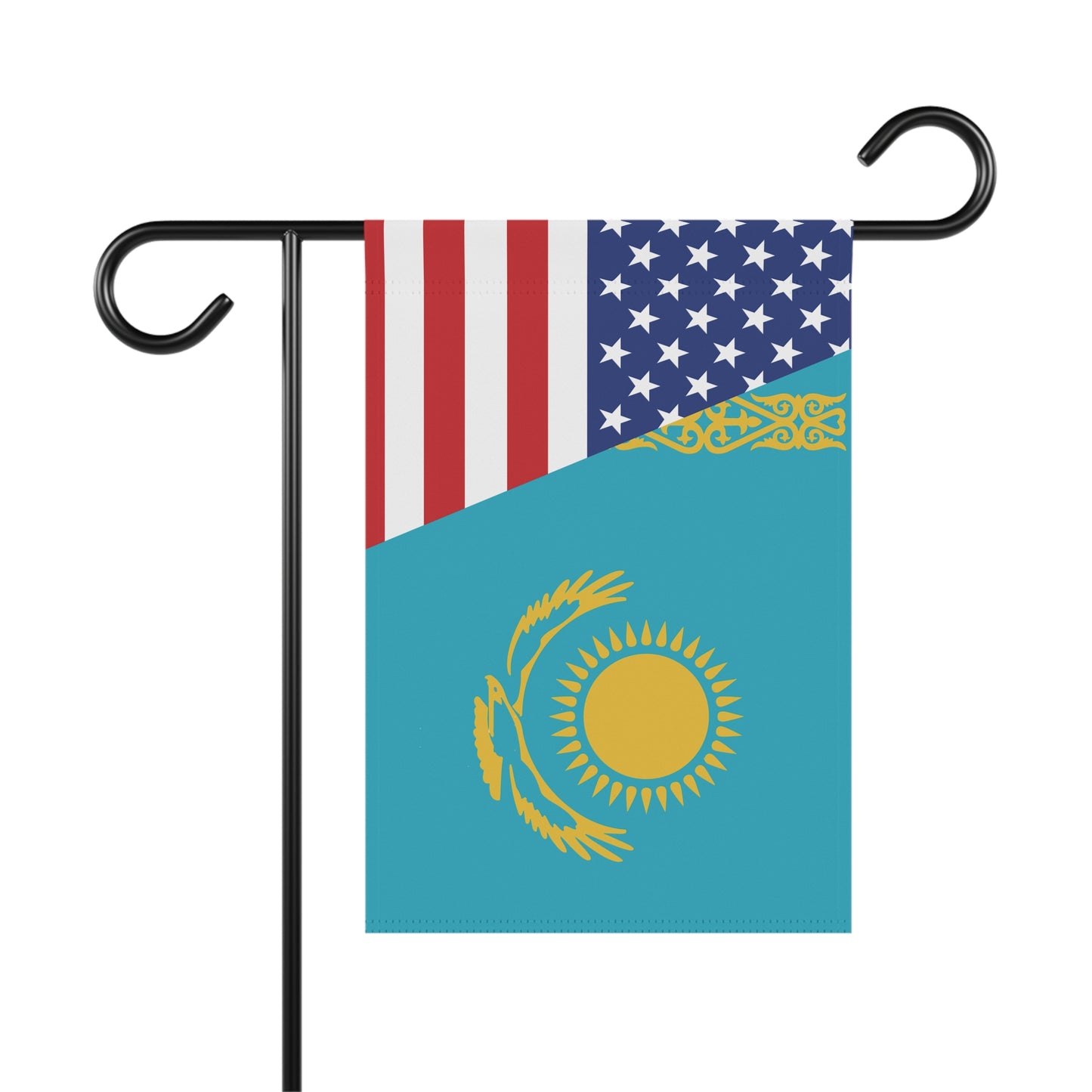 Kazakh American Flag Garden & House Banner