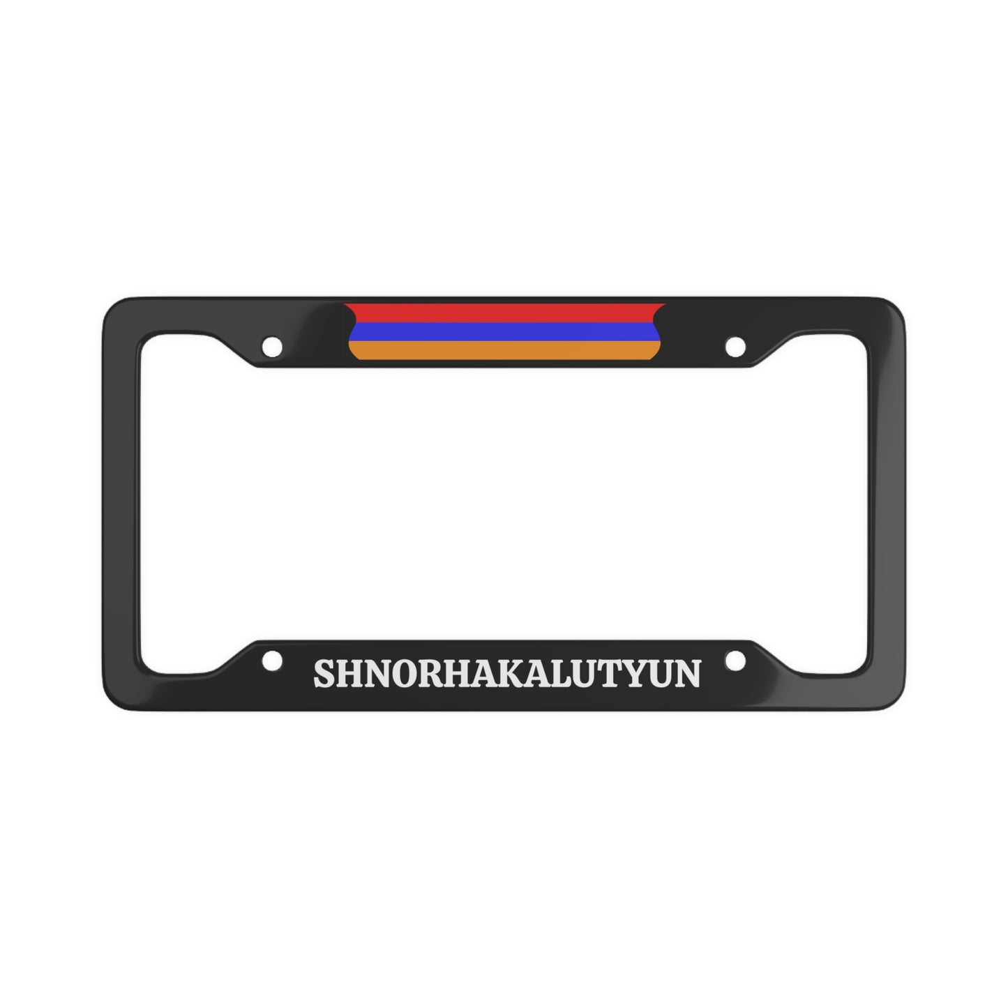 SHNORHAKALUTYUN Armenia with flag License Plate Frame