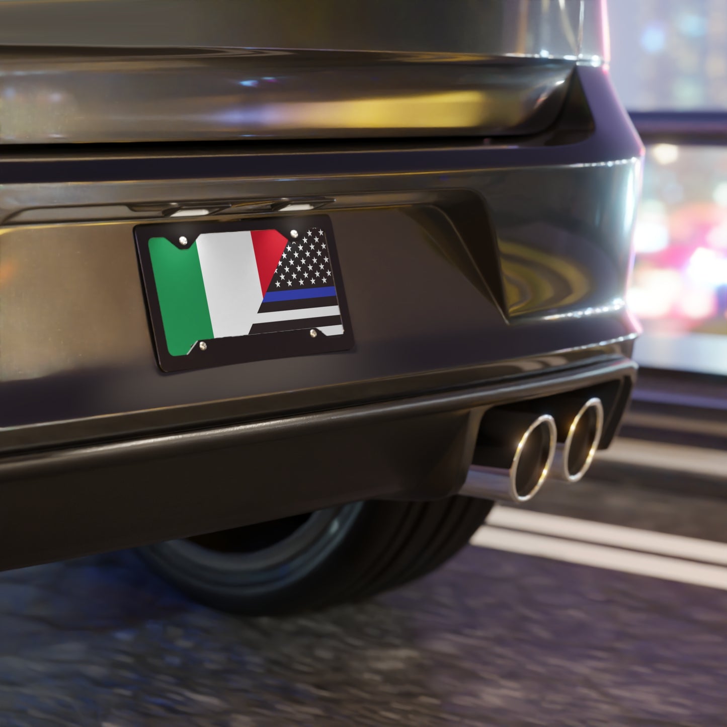 Italy US Law Enforcement Flag Vanity Plate