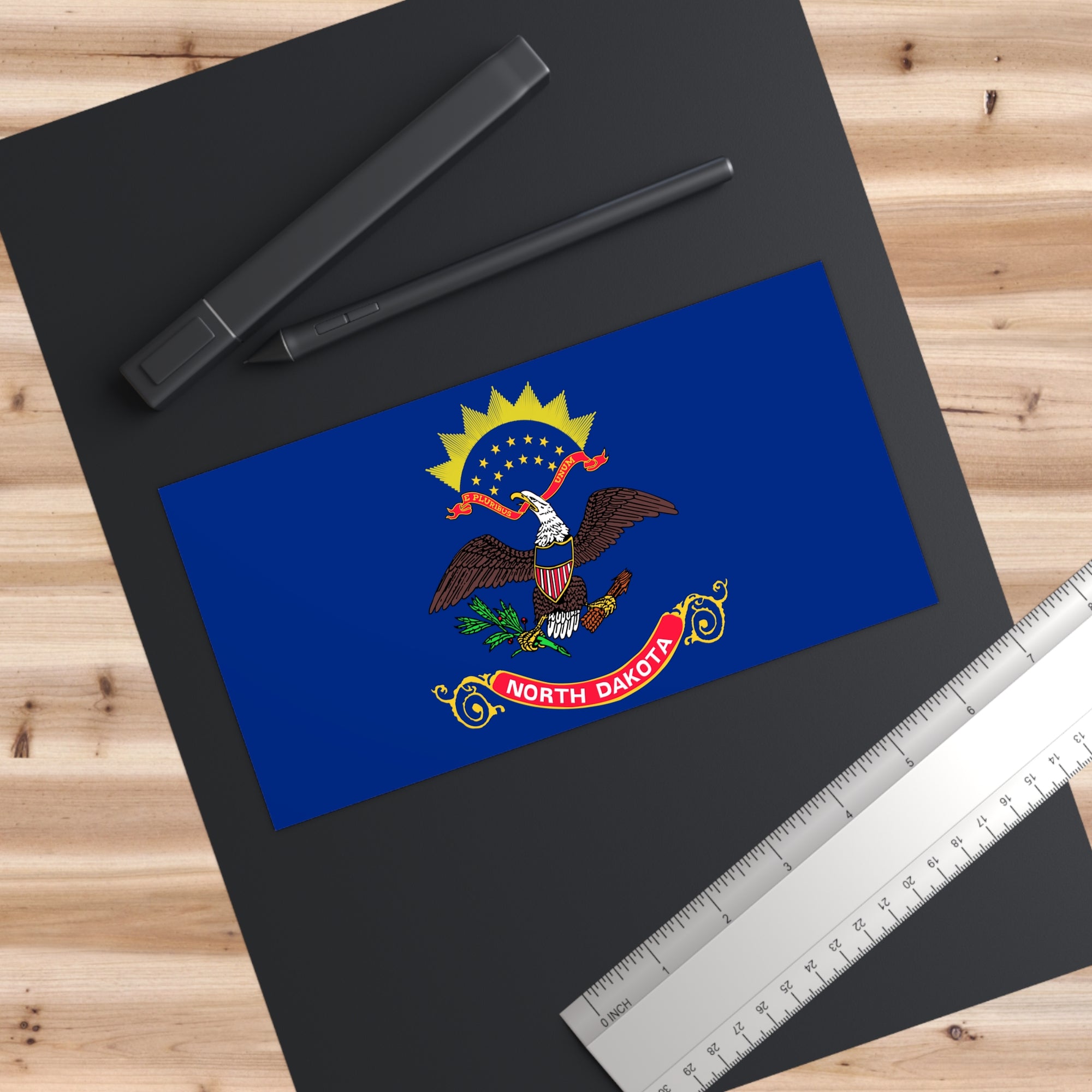 North Dakota Flag Bumper Stickers