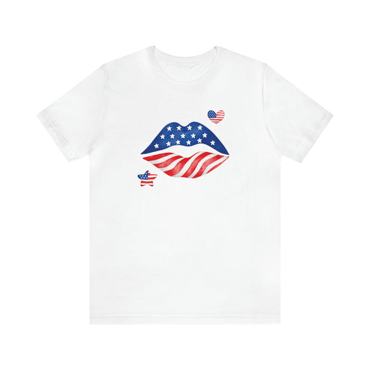 Lips Aquarel USA Unisex T-Shirt