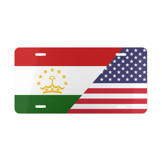 Tajik American Flag Vanity Plate