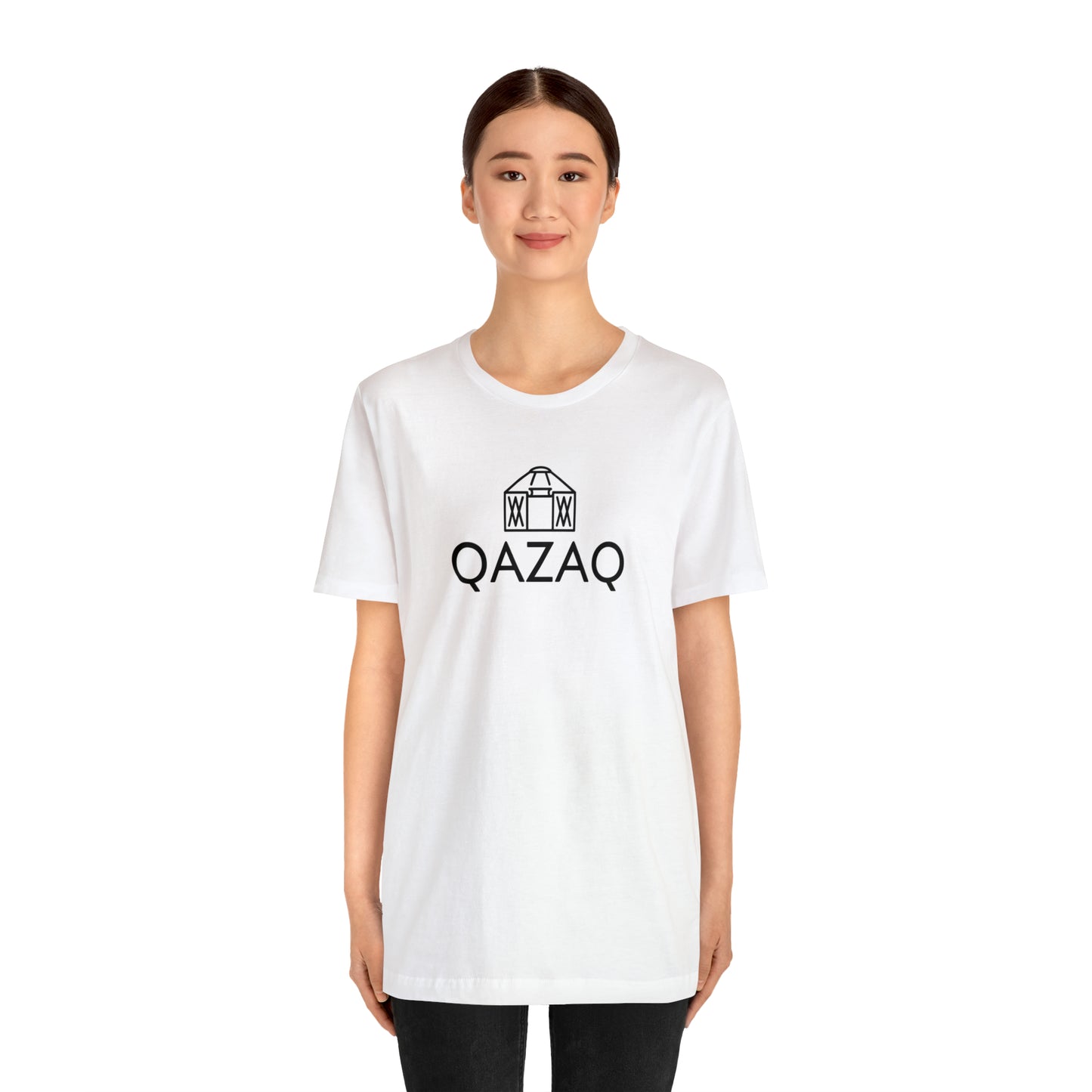 Qazaq Yurt front Alga Qazaqstan Back Unisex T-Shirt