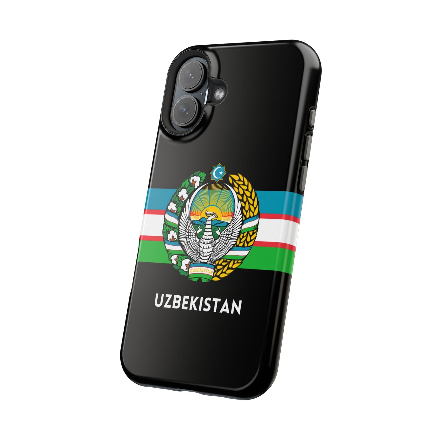 Uzbekistan Flag with Coat of Arms Phone Case