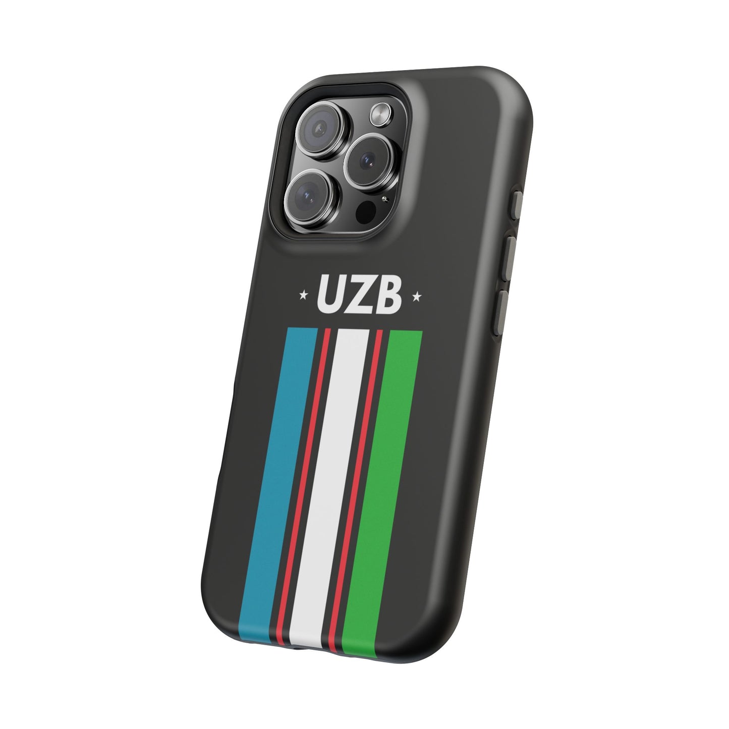 UZB Flag Stripes Phone Case